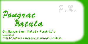 pongrac matula business card